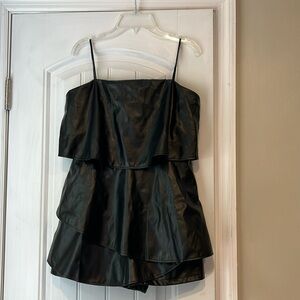 Pants Store Black leather-look Romper, Size M